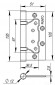 Петля универсальная без врезки 200-2B 100x2,5 WAB (мат. бронза) чертеж
