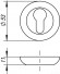 Накладка под цилиндр ET RM SC/CP-16 матовый хром/хром чертеж