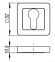 Накладка под цилиндр ET QR GR/CP-23 графит/хром чертеж