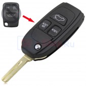 Корпус выкидного ключа VOLVO 3 кнопки (S70 V70 C70 S40 V40 XC90 XC70)