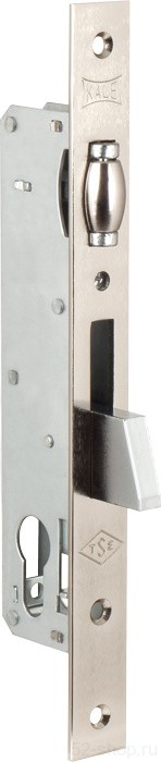 Корпус узкопрофильного замка с роликовой защёлкой Kale 255 (25 mm) w/b (никель)